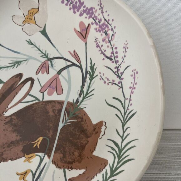 Target Threshold Bunny Rabbit Flowers Melamine Salad Plate Brown 8 5/8" 2021 - Picture 3 of 6